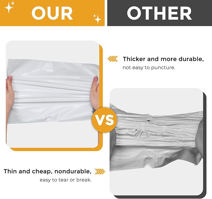 Metronic Poly Mailers 10X13 1000 Pack, Strong Adhesive Shipping Envelopes for Clothing, Medium Shipping Bags for Small Businesses, Waterproof Mailers Poly Bags (White, 10x13 1000PC)