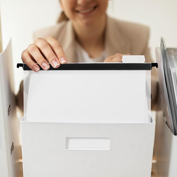 15 Pieces Clear Hanging File Folders Letter Size with Tabs and Inserts Poly Hanging Document Folder 9.5x11inch Filing Cabinet Folders Hanging Hanging Paper Folder for File Cabinet Medical Charts