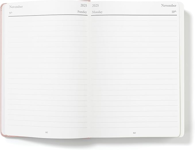 Wykeham's Executive 2025-26 Daily Journal Planner – Mid-Year Academic Diary (Personalized Rose, 8.5"×5.5")