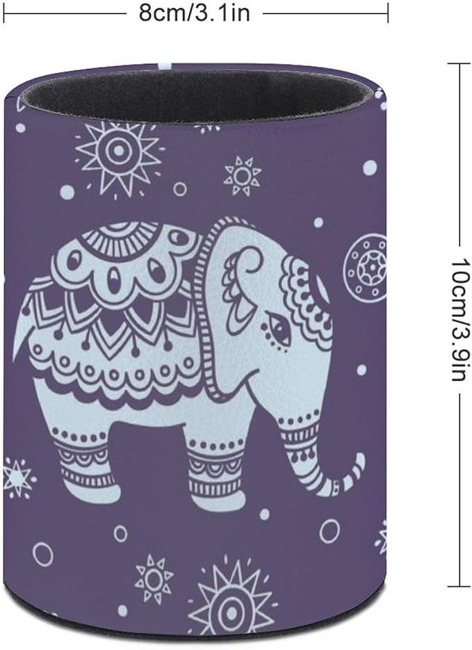 Cute Elephant Pen Holder Pencil Organizer Cute Pencil Cup Desk Decor Makeup Brush Holder PU Multifunctional Office Suppliesfor Home Classroom School