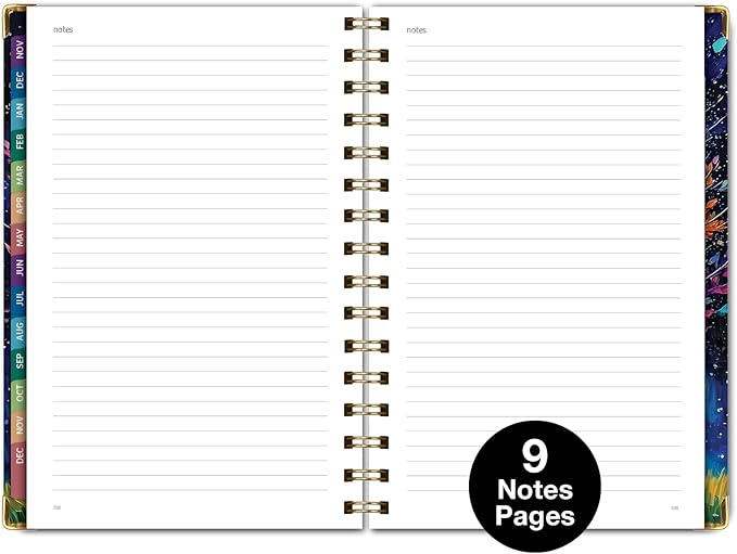 HARDCOVER 2026 Planner, 5.5"x8": 14 Months (November 2025 - December 2026), Daily Weekly Monthly Planner, Yearly Agenda, Bookmark, Pocket Folder and Sticky Note Set (Black Tree Seasons)
