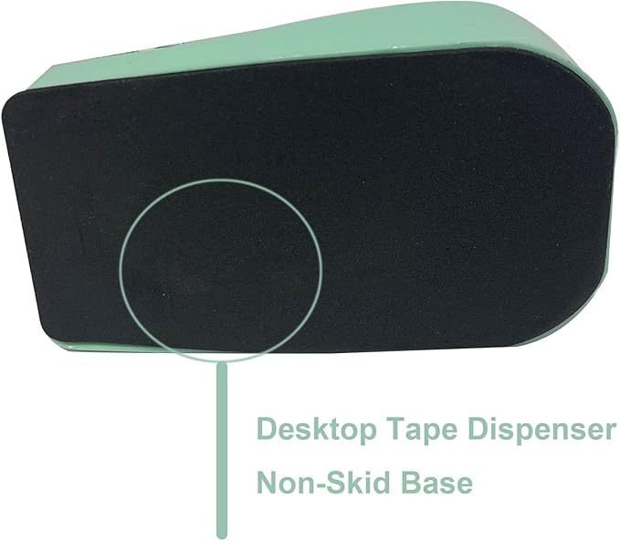 Desktop Tape Dispenser Heavy Duty Desk Accessories Floral Office Tape Dispensers, Weighted Non-Skid Base, Macaron Green