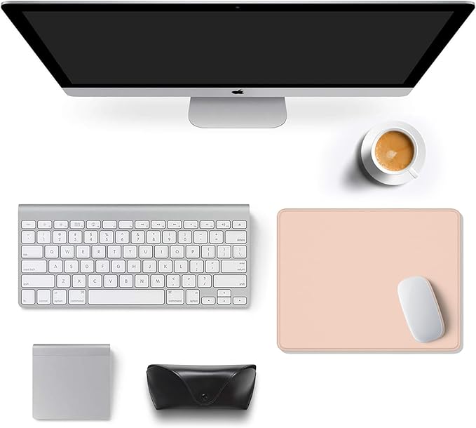 Auhoahsil Mouse Pad, 12 x 10 Inch Square Mousepad, 3mm Thick Rubber Mouse Mat with Pretty Design, Premium-Textured Non-Slip for Gaming Work Office Wireless Mouse Men Women, Orange Pink