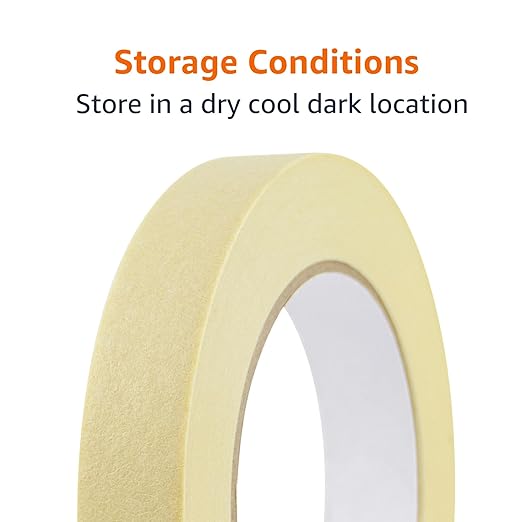 Amazon Basics Masking Tape, Pack of 3 Rolls, Beige, 0.7 inch x 180 feet