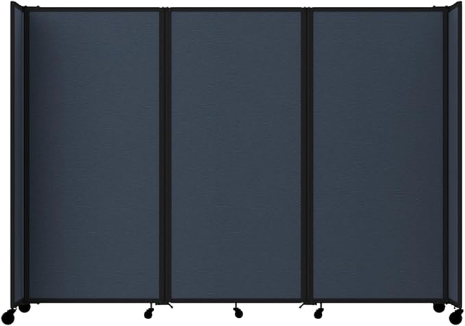 Versare Room Divider 360 Portable Wall Partition | Folding Panels | Large Freestanding Divider | Locking Wheels | Temporary Room Separator