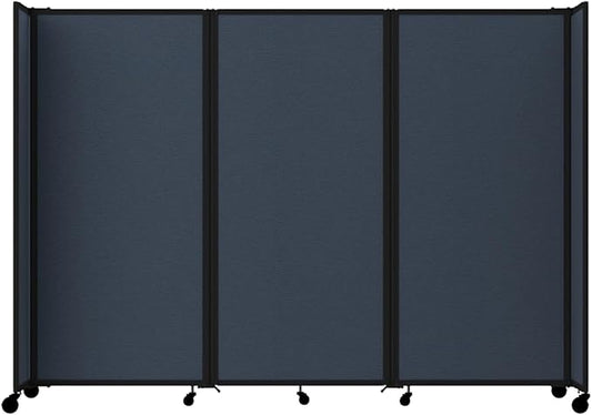 Versare Room Divider 360 Portable Wall Partition | Folding Panels | Large Freestanding Divider | Locking Wheels | Temporary Room Separator