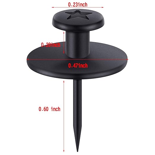 Push Pins Picture Hangers Double Headed Thumb Tacks Wall Hooks for Wall Hangings Picture Hangers Nails Small Photo Hanging Hook Pins for Home Office Photo Decor(Black,80 Pieces)