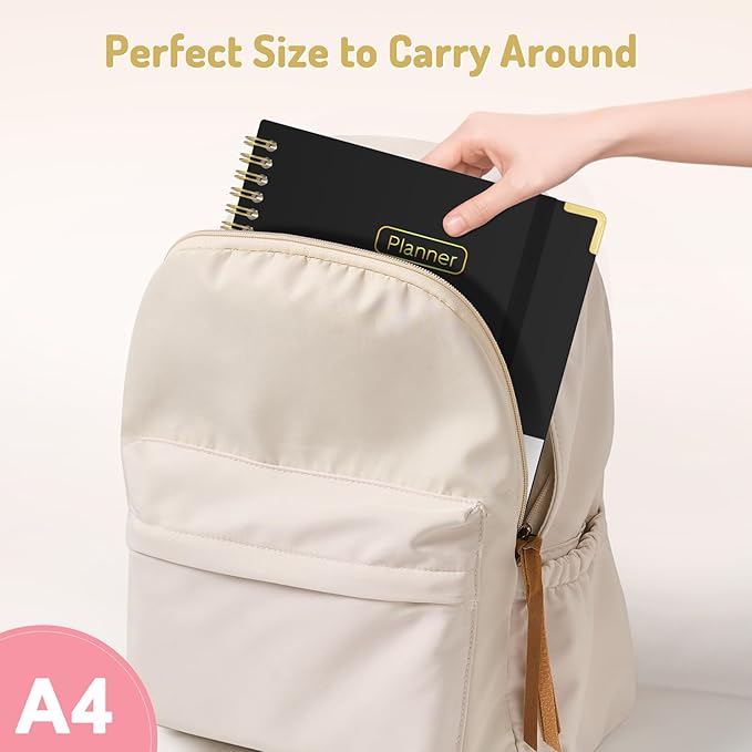 Forvencer 2026 Planner, Hardcover Calendar Planner Weekly and Monthly, January 2026 - December 2026, 8.5" x 11", Spiral Agenda Book with Tabs, Exquisite Daily Journal with Inner Pocket, Organizer Notebook for Office Home School, A4 Size, Green