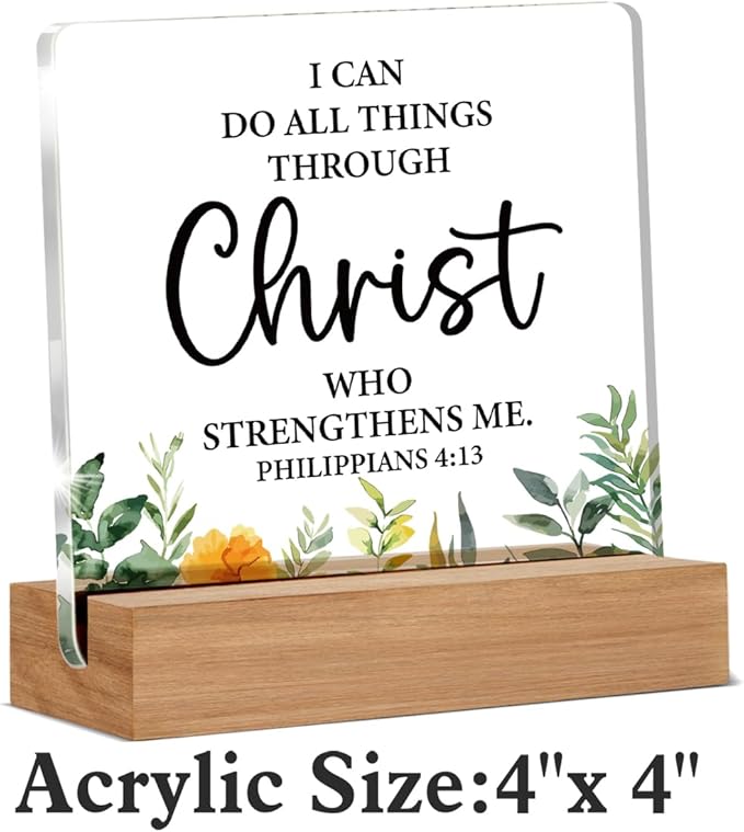 Christian Gifts for Women Men, Inspirational Religious Gifts for Christian Women, Bible Verse Decor Desk Signs Plaque