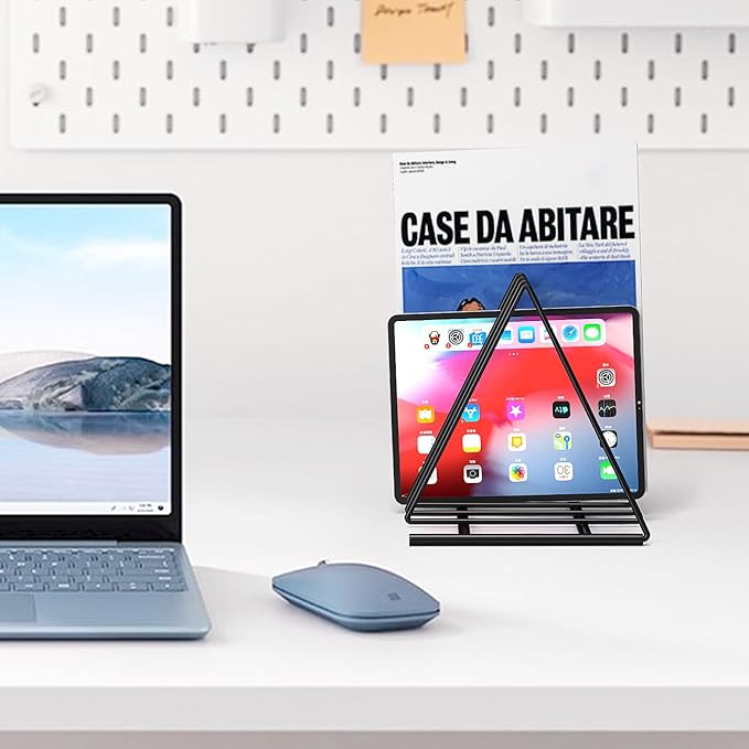 Set of 2 Upgraded Triangle File Folder Rack,7 Sections File Holder,File Storage Sorter/Stand,Desktop File Organizer,Wire Organizer Rack,Magazine Folder Holder,Letter/Legal, Anti-Scratch/Rusty