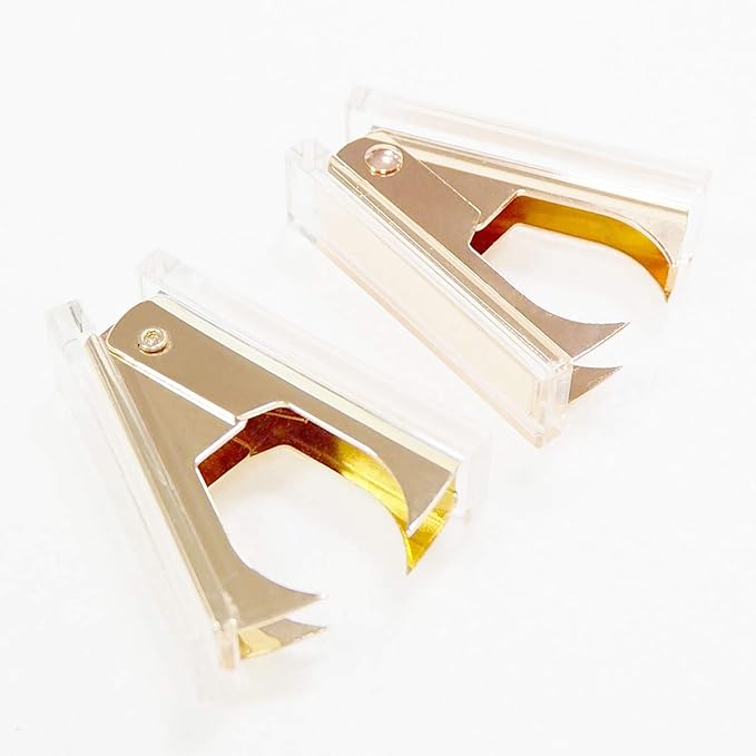 Rose Gold and Gold Staple Remover - 2 Pack Staple Removal Tool Set, Luxury Acrylic Rose Gold and Gold Office Supplies & Desk Accessories