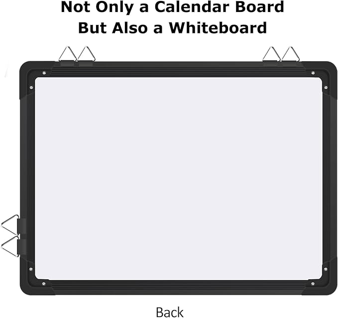 EAONE 16x12 in Double Side Whiteboard Calendar & Cork Board Combo for Wall, 3 in 1 Magnetic Dry Erase Whiteboard Monthly Calendar and Bulletin Board with Aluminum Frame for Home Office Kitchen