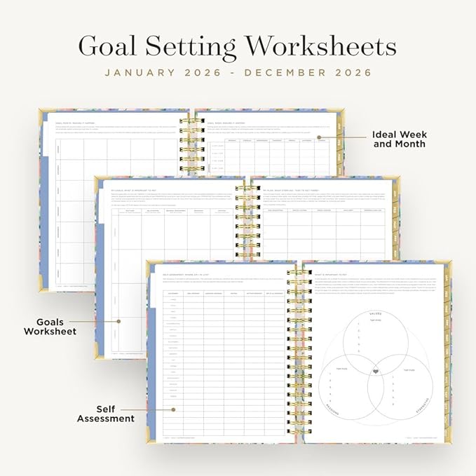 Day Designer 2026 Weekly Planner – Premium Planner for Stylish Organization. Combines Weekly & Monthly Calendars, Daily Schedule, Notes Pages, Goal Setting, Stickers, Pocket & More. Elegant Laminated Cover with Gold Accents (Lorelei Design - 2026)