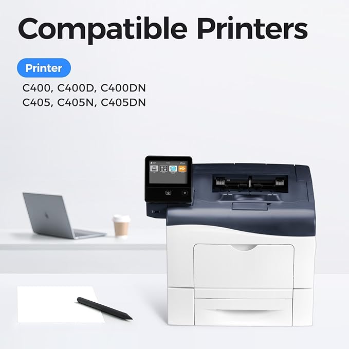 C400 C405 Extra High-Yield Toner Cartridge Set 4-Pack Replacement for Xerox 106R03524 106R03525 106R03526 106R03527 Versalink C400 C405 C400D C400DN C405N C405DN Printer Ink Black Cyan Magenta Yellow