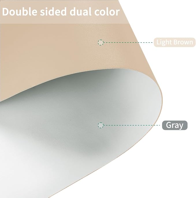 Table Pad - Used for Square Table Waterproof and Easy to Clean Good Flatness Easy to Used for Dining Table(Light Brown+Gray 46x46)