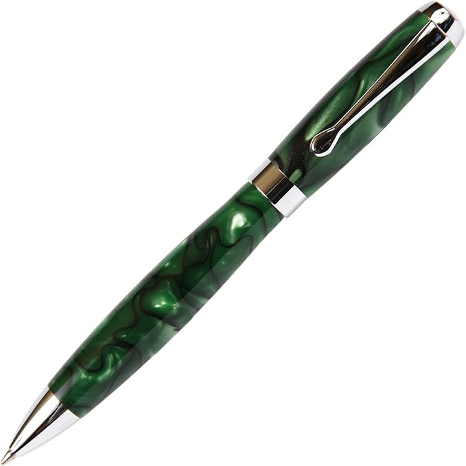Lanier Pens Tuscany Green & Black Ballpoint Pen - Marbleized Gloss Body