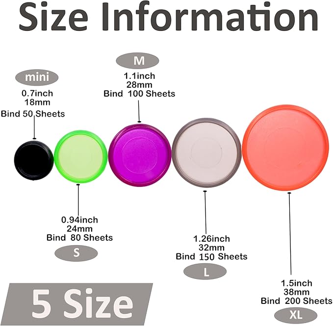 100pcs Discbound Notebook Discs DIY Planner Accessories fits for Tul,Levenger,Arc,Happy Planner,Talia(Solid & Clear Mixed,0.7inch/18mm)