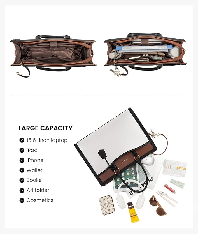LOVEVOOK Laptop Tote Bag for Women, Office Work Bag Briefcase fit for 15.6 inch Laptop, Large Capacity Teacher Bag Handbag
