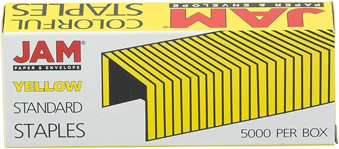 JAM PAPER Standard Size Colorful Staples - Golden Yellow - 5000/box