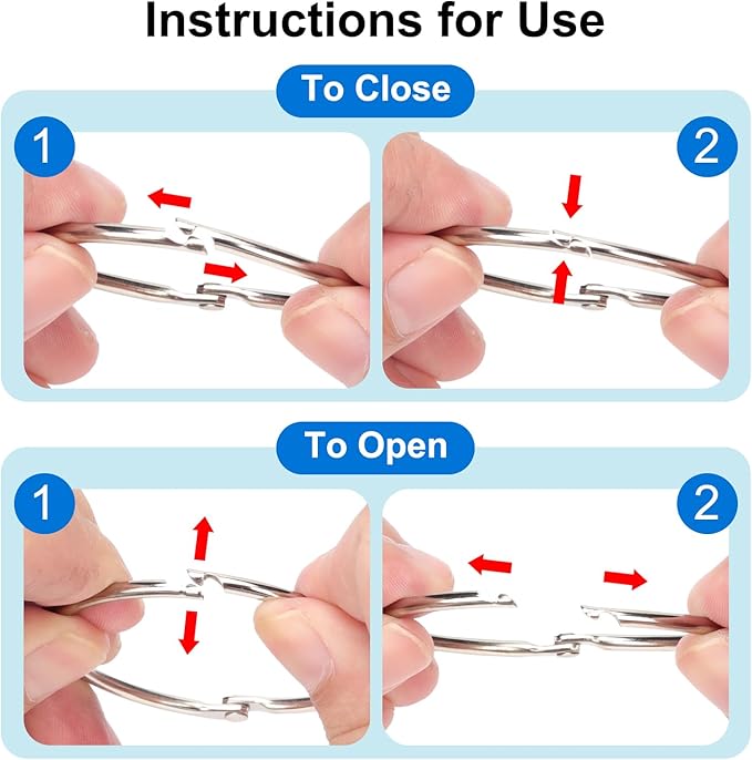 40 Pcs 2 Inch Loose Leaf Binder Book Rings, with Metal Nickel Plated for Key,and Index Cards, for School, Home, or Office, Silver