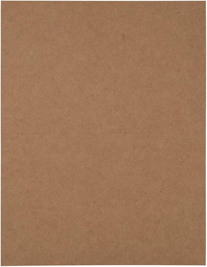 JAM PAPER Shipping Labels - Half Page - 5 1/2 x 8 1/2 - Brown Kraft - 50/Pack