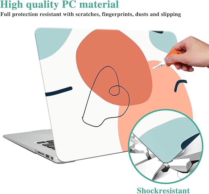 DTangLsm Compatible with MacBook Air 13 inch Case 2022 2021 2020 2019 2018 Release A2337 M1 A2179 A1932 Retina Display Touch ID, Smooth Plastic Hard Shell Snap On Case & Keyboard Cover, Abstract