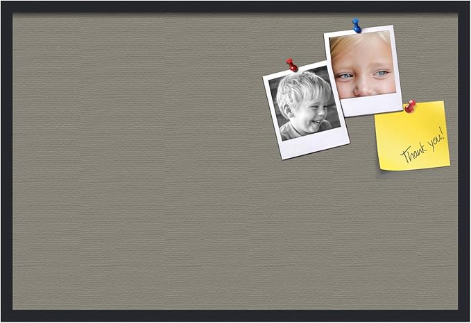 PinPix 36x24 Inch Cork Bulletin Board. This Decorative Framed Pin Board Comes with Pewter Design and a Satin Black Frame. Ideal for Home Office Decor or Message Board (PinPix-1812)