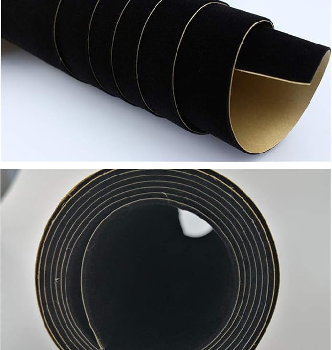 Self Adhesive Sheets, Adhesive DIY Felt Sheets for Art & Crafts, Peel & Stick Drawer/Jewelry Box Liner, Solid Color Felt Wallpaper (14.6" x 39.4", Black) - 2pcs