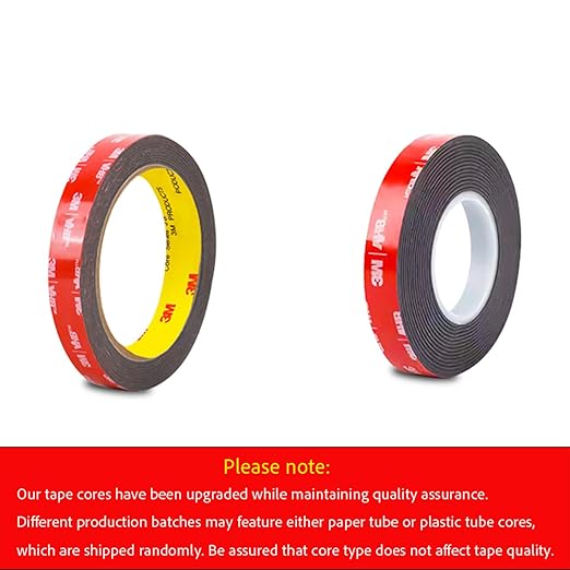 3M Double Sided Tape Heavy Duty, Waterproof Mounting Foam Tape, 16.5ft Length, 2.56in Width, High Temperature Resistant Adhesive Tape for Car, LED Strip Light, Office Decor, Made of 3M VHB Tape.
