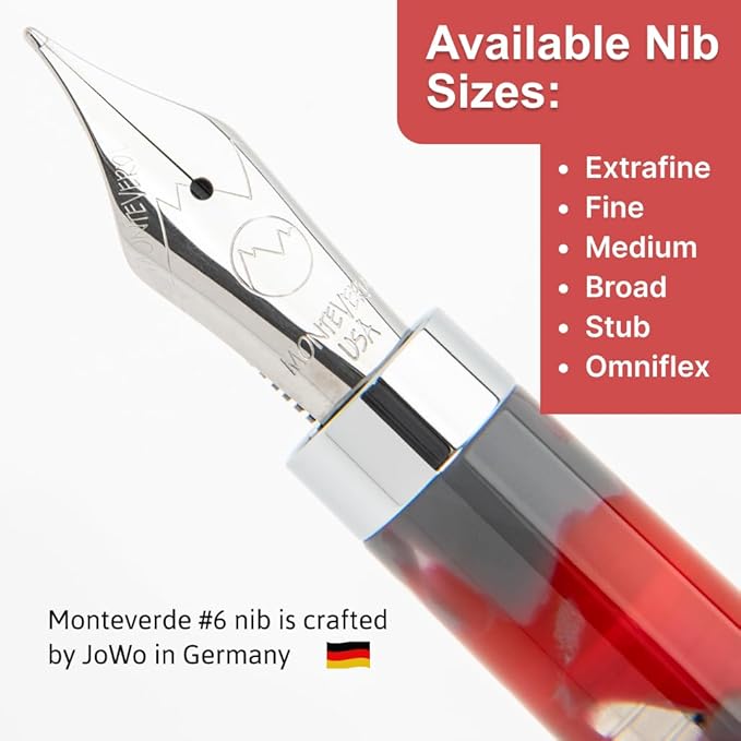 Monteverde Ruby Mountain Fountain Pen - Omniflex