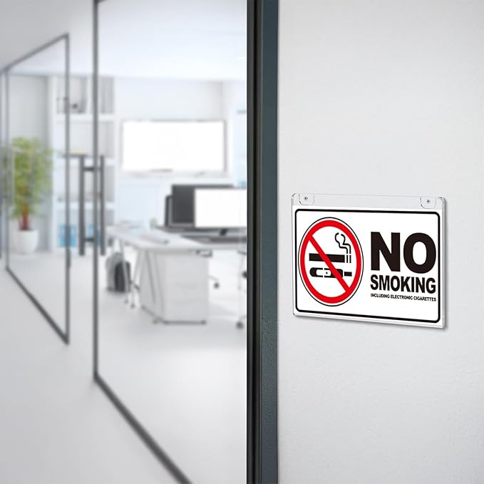 EHWINE 4 Pack 8.5x11 Wall Mount Acrylic Sign Holder Horizontal, Acrylic Wall Sign Photo Menu Flyer Display Holder, Plastic Clear Picture Adhesive Frames for Office Party (Provide Mounting Screws)