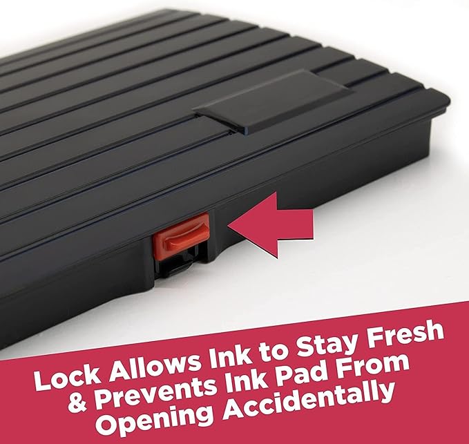 Large Premium Dark Yellow Ink Stamp Pad - 5" by 7" - Quality Felt Pad - Case with Closing snap