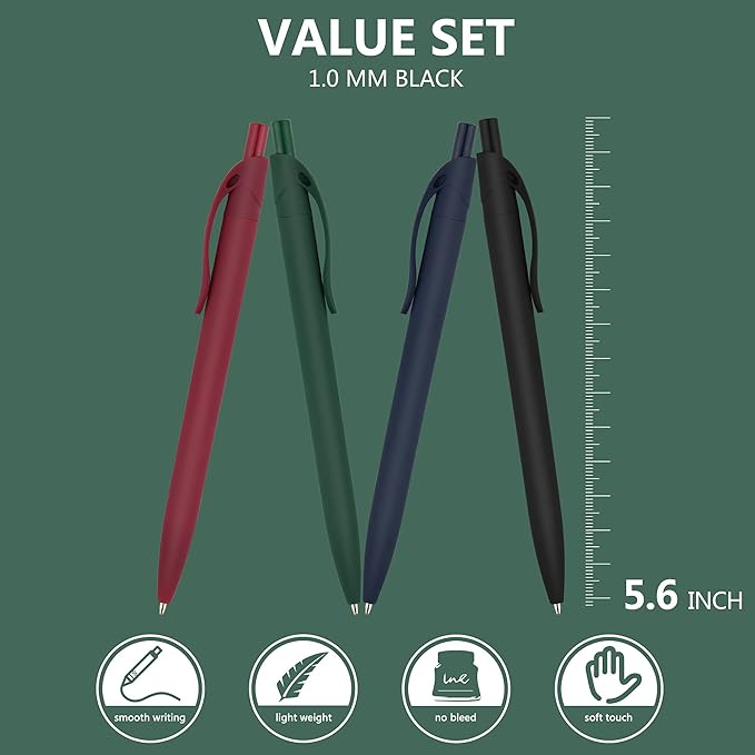 deegtran Pens Bulk, 400 Pack No Bleed Black Ink Pens, Retractable Ballpoint Pens, Pens Medium Point, Smooth Ink Pens, 1.0MM Black Ink