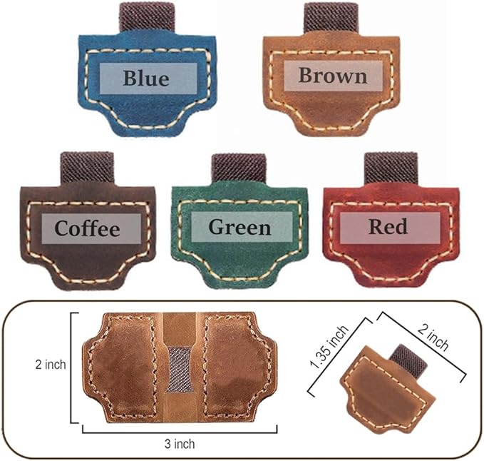 Custom Bookmark with Pen Holder with 26 Letters Personalized Magnetic Leather Book Mark, Customized Name Book Marker Clip with Initial for Men Women, Gifts for Book Lovers, Readers, (Red, D)