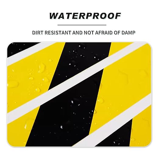 2 Inch x 660 FT Black & Yellow Floor Marking Tape, High-Visibility & Adhesive Hazard Tape for Caution & Aisle Marking, Caution Warning Safety Stripe Tape Roll for Walls Steps Pipes Equipment