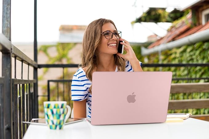 Teryeefi Matte Case for MacBook Pro 16 Inch A3403 A3186 A2991 A2780 A2485 (2025 2024 2023 2022 2021 Release) - Protective Hard Shell Cover for MacBook Pro 16" M4/M3/M2/M1 Pro/Max Chip-Chalk Pink