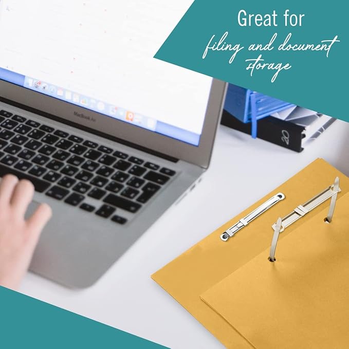 Prong Paper Fasteners, 2" Capacity Fasteners, 2.75" Base, 50 Complete Base Set Paper Fastener Prong Fasteners