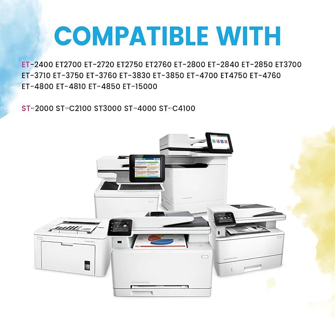 T522 522 Ink Refill Bottles for Epson EcoTank Printers ET-2800 ET-4800 ET-4700 ET-2400 ET-2720 ET-2803 (2 Black, 1 Cyan, 1 Magenta, 1 Yellow)