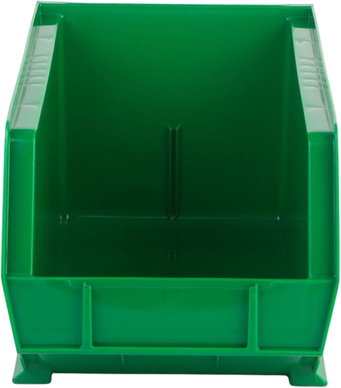 Hudson Exchange 15" x 8" x 7" (6 Pack) Plastic Stackable Storage Bin and Hanging Container, Green