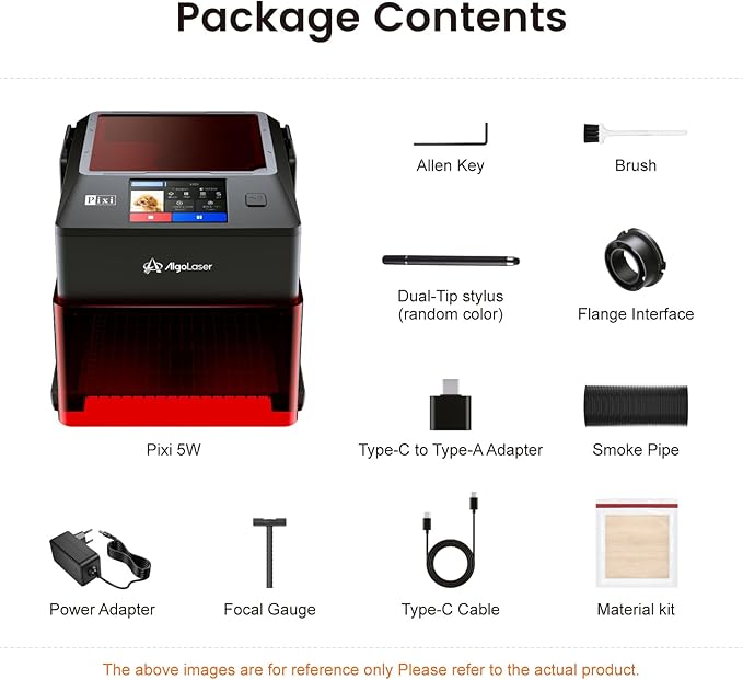 AlgoLaser 5W Smart Laser Engraver Machine: Portable Laser Engraver with 3.5" Touchscreen & 2.0 AlgoOS System - Hand Draw/Wireless Transmission/SD Card/Offline - Laser Engraving for Wood, Leather