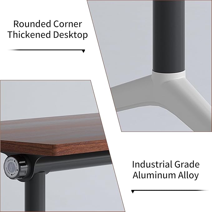 Conference Room Table with Flip-Top Design for Dynamic Meetings, Business Table Computer Desk with Heavy-Duty Frame,Foldable Seminar Meeting Tables for Home Office (4, A, 55.1IN)