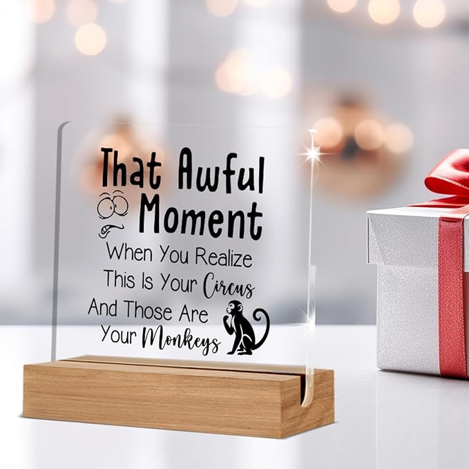 Boss Day Gifts, Funny Boss Gift for Women Men, Appreciation Gifts for Bosses Managers, This is Your Circus Office Decorative Signs Plaque for Desk