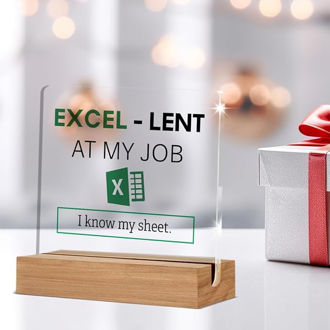 Accountant Gifts for Women Men, Funny Office Gift, Spreadsheet Gifts for Accounting Coworkers, I Know My Sheet Office Decorative Signs Plaque for Desk