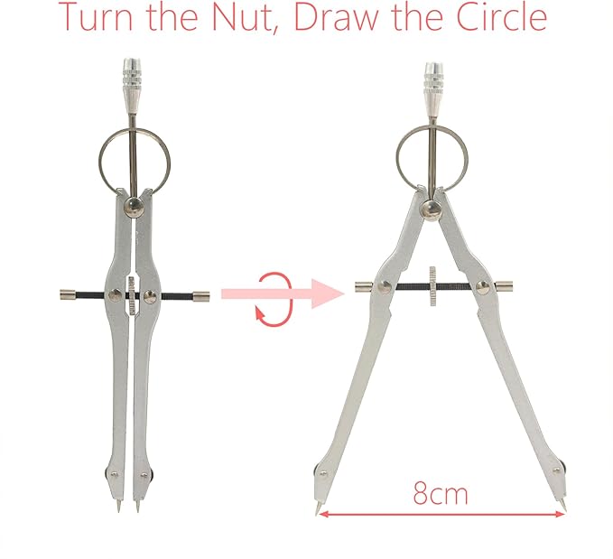 Math Compass Geometry Drafting Compass Kit with Ruler Protractor Set Squares and More for Students Math Starters Drawing Circles
