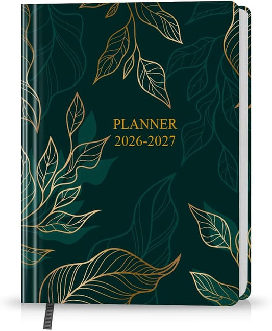 Planner 2026-2027 - 18 Months (Jan 2026 - Jun 2027) Agenda Planner 5.8" x 8.5", 2026-2027 Weekly & Monthly Planners with Hard Cover, Leaf
