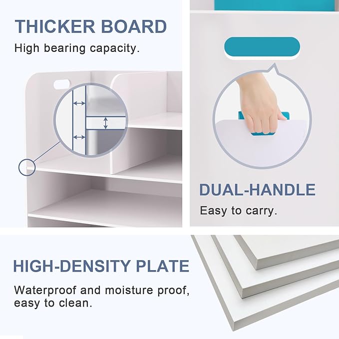 SONGWAY Desk File Organizer with Handle - Desktop File Sorter, Paper Storage Holder, Paper Letter Tray, Desk Organizers and Storage for Home Office School