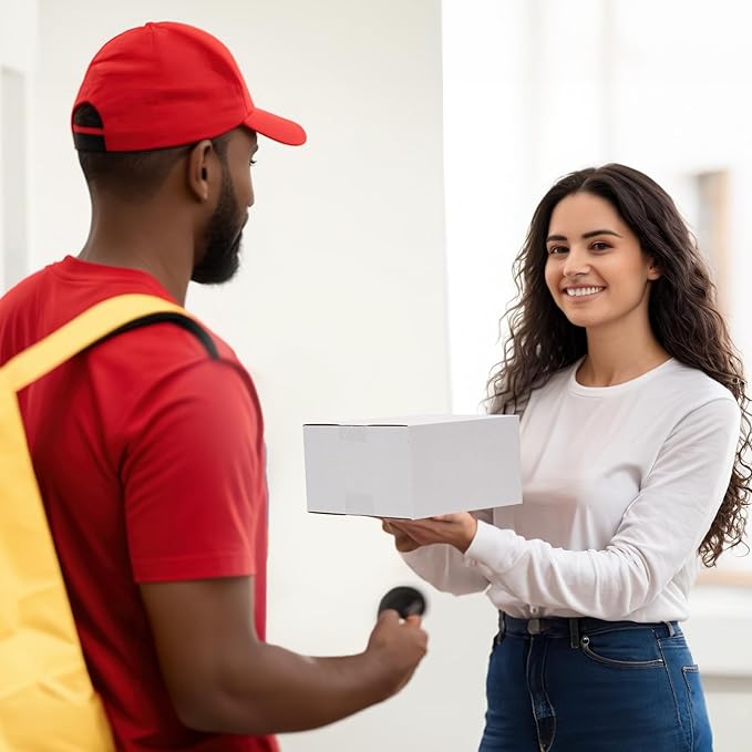 7x7x4 Shipping Boxes Set of 40, White Kraft Corrugated Cardboard Boxes Mailers for Packaging