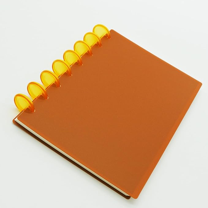 100pcs Discbound Notebook Discs DIY Planner Accessories fits for Tul,Levenger,Arc,Happy Planner,Talia(Transparent Orange,1.1inch/28mm)