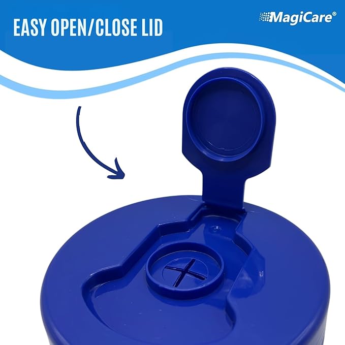 MagiCare 75% Large Alcohol Wipes (2 Canisters) - Hand Sanitizing Wipes - Hand Sanitizer Wipe, Unscented, Premium - Home, Classroom, Camping - 2, 100ct Canisters (200pcs)