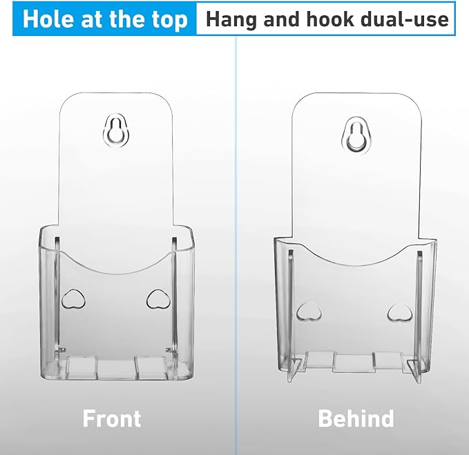 Acrylic Brochure Holder 4x9 Inches Slant Back Design, Clear Display Stand, Plastic Table Stand Sign, Pamphlet Flyer Display, 6 Pack